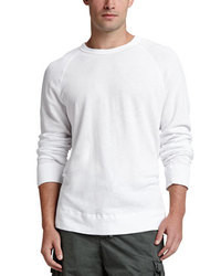 James Perse French Terry Baseball Sweatshirt White