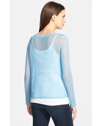 Eileen Fisher Linen Bateau Neck Boxy Sweater