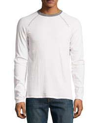 AG Adriano Goldschmied Long Sleeve Ringer Crewneck Tee Ivory