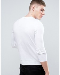 Asos Long Sleeve T Shirt With 34 Sleeve And Crew Neck In White