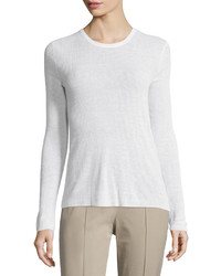 Michael Kors Michl Kors Collection Long Sleeve Scoop Neck Top White