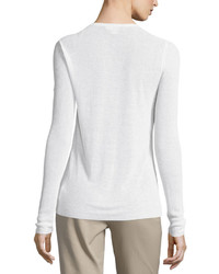 Michael Kors Michl Kors Collection Long Sleeve Scoop Neck Top White