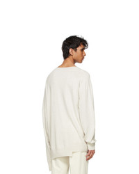 Dries Van Noten Off White Cashmere Asymmetric Sweater