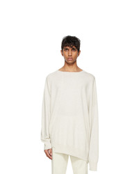 Dries Van Noten Off White Cashmere Asymmetric Sweater