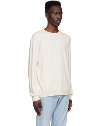Agnona Off White Cotton Cashmere Sweater