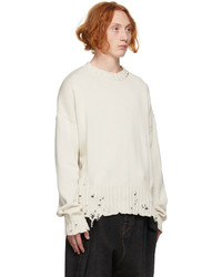 Marni Off White Distressed Logo Sweater