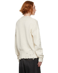 Marni Off White Distressed Logo Sweater