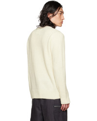 Jil Sander Off White Embroidered Sweater