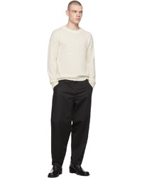 AMOMENTO Off White Fancy Pullover Sweater