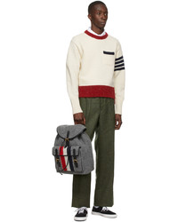 Thom Browne Off White Mohair Jersey Stitch 4 Bar Pullover Sweater