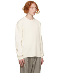 Solid Homme Off White Rib Knit Sweater
