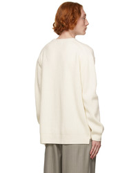 Solid Homme Off White Rib Knit Sweater