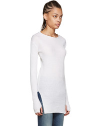 Helmut Lang Off White Ribbed Sweater