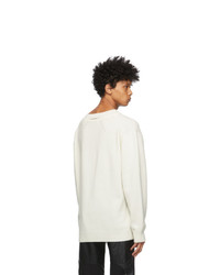 System Off White Wool Cut Out Sweater
