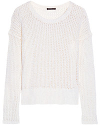 James Perse Open Knit Cotton And Linen Blend Sweater White
