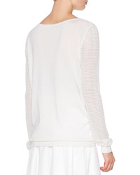 Callens Open Weave Long Sleeve Sweater Off White