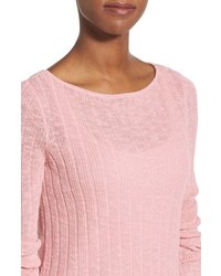 Eileen Fisher Organic Linen Cotton Bateau Neck Boxy Crop Sweater