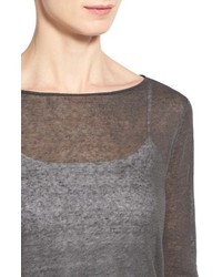 Eileen Fisher Organic Linen Nylon Sheer Boxy Sweater