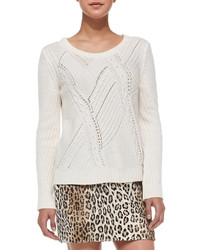Milly Perforatedcable Knit Sweater