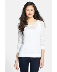 RD Style Open Stitch Sweater White Medium