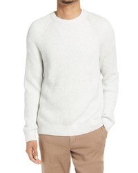 Vince Rib Cotton Crewneck Sweater In Heather White At Nordstrom
