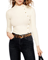 Topshop Side Button Rib Sweater