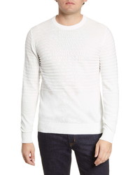 Bugatchi Stripe Cotton Crewneck Sweater