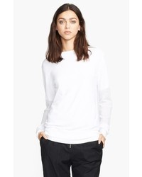 T by Alexander Wang Lined Knit Sweater White Medium
