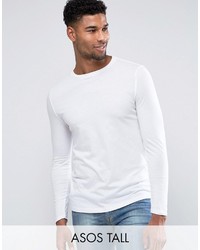 Asos Tall Long Sleeve T Shirt With Crew Neck In White