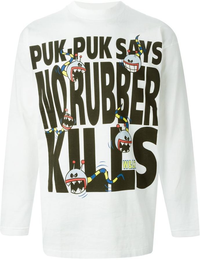 Walter Van Beirendonck White Graphic Print Crew Neck T-Shirtl