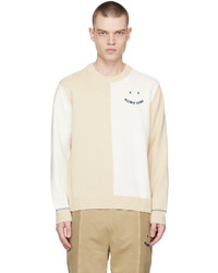 Ps By Paul Smith White Beige Happy Sweater