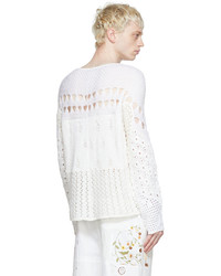 Marine Serre White Cotton Sweater