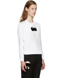 Fendi White Cropped Karlio Sweater