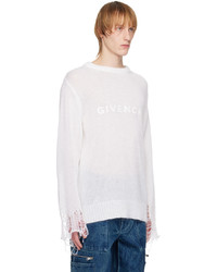 Givenchy White Destroyed Sweater