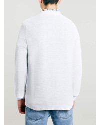 Topman White Fine Rib Sweater