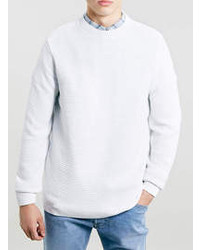 Topman White Fine Rib Sweater
