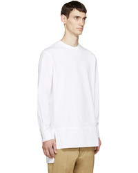 DSQUARED2 White Jersey And Poplin Shirt