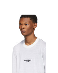 Balmain White Logo Sweater
