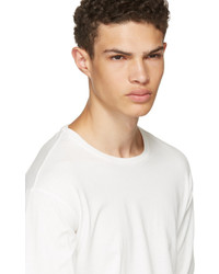 Issey Miyake White Long Sleeve Basic Bio T Shirt