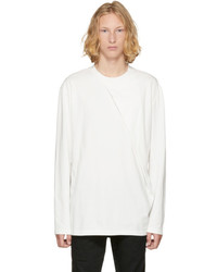 D.gnak By Kang.d White Long Sleeve Oblique T Shirt