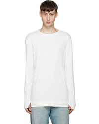 Helmut Lang White Ribbed T Shirt