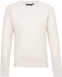 Topman White V Stitch Sweater