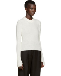 Lemaire White Wool Short Sweater