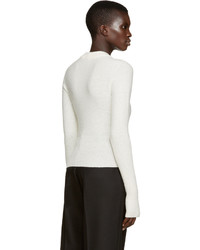Lemaire White Wool Short Sweater