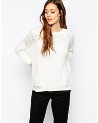 Warehouse Woven Shoulder Stitch Block Sweater