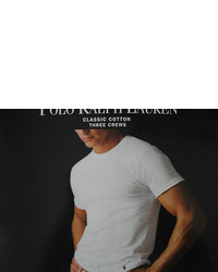 Polo Ralph Lauren 3 New White 100% Cotton Crew Neck T Shirts Smlxl2xl