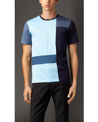 Burberry Abstract Check Cotton T Shirt