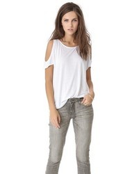 Alice + Olivia Air By Open Shoulder Tee