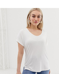 Asos Petite Asos Design Petite T Shirt With Drapey Batwing Sleeve In White