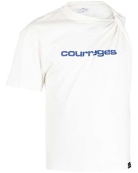 Courrèges Asymmetric Sleeves Cotton T Shirt